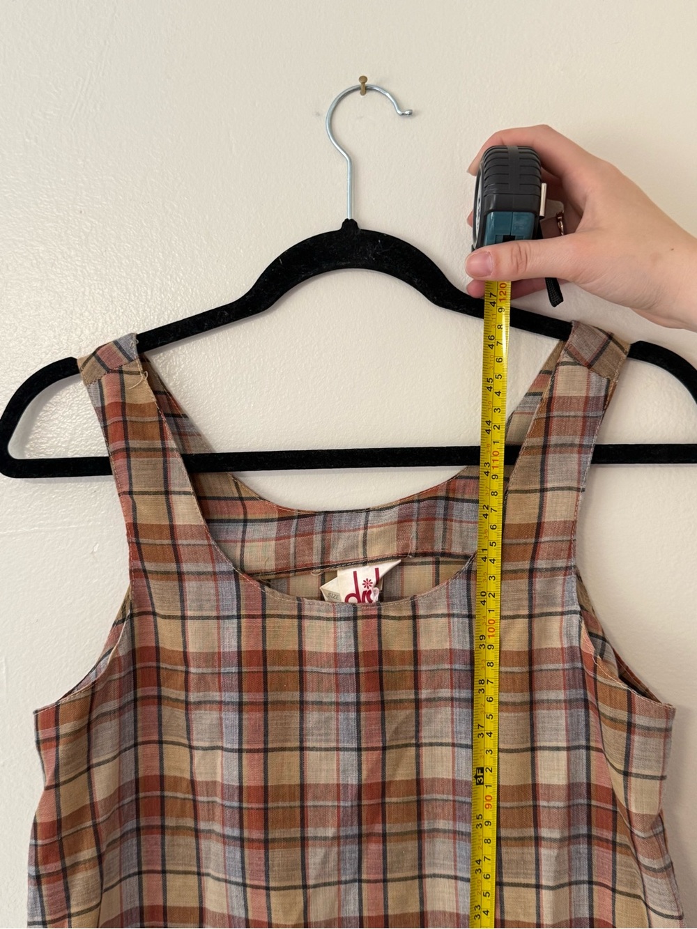 Vintage Y2K Plaid Tiered Midi Dress Size 7/8 Fairygrunge Whimsical Boho - Picture 8 of 11